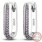 Exquisite Micro Pave Purple Sterling Silver U-Shape Cubic Zirconia Hoop Earrings
